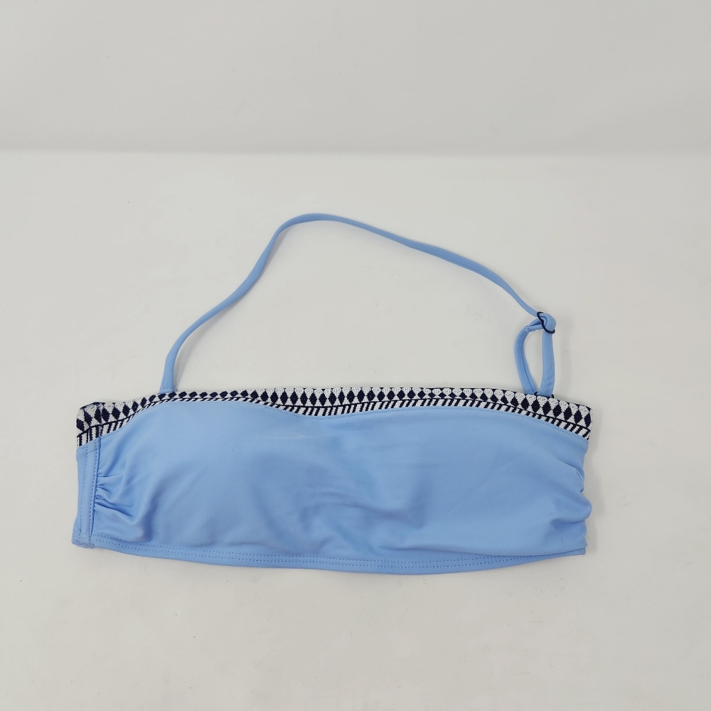 LEMLEM Blue Lena Bandeau Halter Bikini Top Small